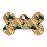 Scrapbook Leaves Decorative Dog Tag Bone (One Side) Front