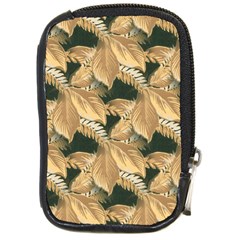 Scrapbook Leaves Decorative Compact Camera Leather Case