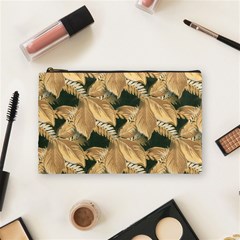 Scrapbook Leaves Decorative Cosmetic Bag (medium) by Nexatart