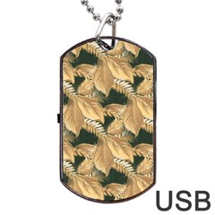 Scrapbook Leaves Decorative Dog Tag USB Flash (Two Sides)