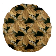 Scrapbook Leaves Decorative Large 18  Premium Round Cushions