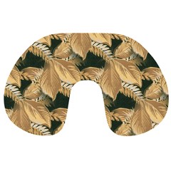 Scrapbook Leaves Decorative Travel Neck Pillow