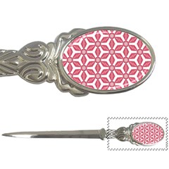 White Background Red Flowers Texture Letter Opener by Nexatart