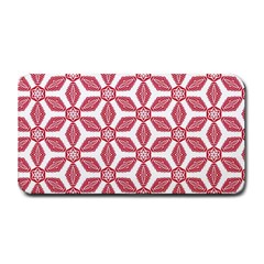 White Background Red Flowers Texture Medium Bar Mats by Nexatart