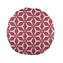 White Background Red Flowers Texture Standard 15  Premium Round Cushions by Nexatart