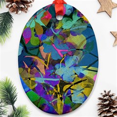 Flowers Abstract Branches Ornament (oval) by Nexatart