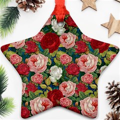 Roses Repeat Floral Bouquet Ornament (star) by Nexatart