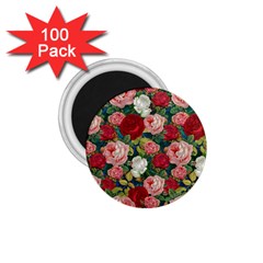 Roses Repeat Floral Bouquet 1 75  Magnets (100 Pack)  by Nexatart