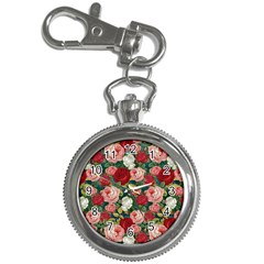 Roses Repeat Floral Bouquet Key Chain Watches by Nexatart