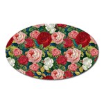 Roses Repeat Floral Bouquet Oval Magnet Front