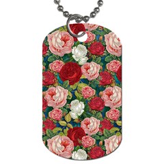 Roses Repeat Floral Bouquet Dog Tag (one Side) by Nexatart