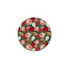 Roses Repeat Floral Bouquet Golf Ball Marker (4 Pack)