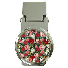 Roses Repeat Floral Bouquet Money Clip Watches by Nexatart