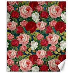 Roses Repeat Floral Bouquet Canvas 8  X 10 