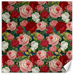 Roses Repeat Floral Bouquet Canvas 20  X 20 