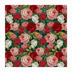 Roses Repeat Floral Bouquet Medium Glasses Cloth by Nexatart