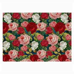 Roses Repeat Floral Bouquet Large Glasses Cloth (2 Sides) by Nexatart