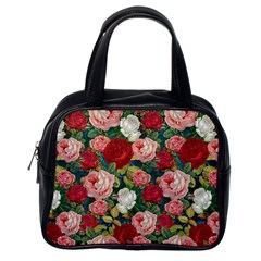 Roses Repeat Floral Bouquet Classic Handbag (one Side)