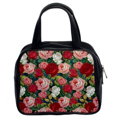 Roses Repeat Floral Bouquet Classic Handbag (two Sides)