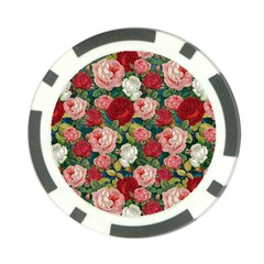 Roses Repeat Floral Bouquet Poker Chip Card Guard (10 Pack)