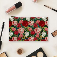 Roses Repeat Floral Bouquet Cosmetic Bag (medium) by Nexatart