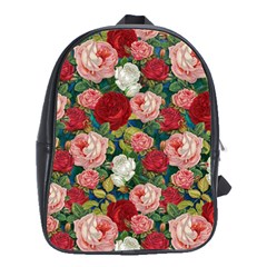 Roses Repeat Floral Bouquet School Bag (large)