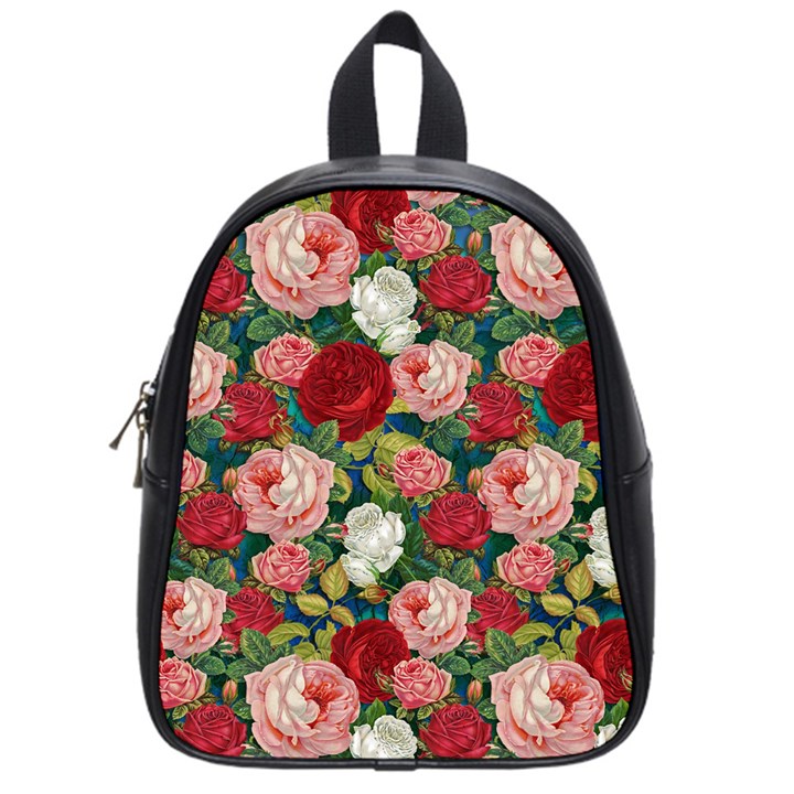 Roses Repeat Floral Bouquet School Bag (Small)