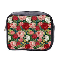 Roses Repeat Floral Bouquet Mini Toiletries Bag (two Sides) by Nexatart