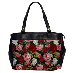 Roses Repeat Floral Bouquet Oversize Office Handbag