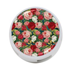 Roses Repeat Floral Bouquet 4-port Usb Hub (two Sides) by Nexatart