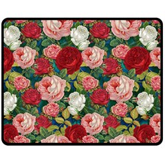 Roses Repeat Floral Bouquet Fleece Blanket (medium) 