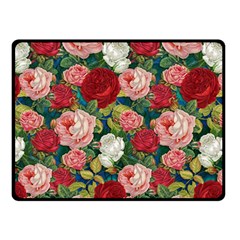 Roses Repeat Floral Bouquet Fleece Blanket (small) by Nexatart