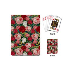 Roses Repeat Floral Bouquet Playing Cards Single Design (mini) by Nexatart