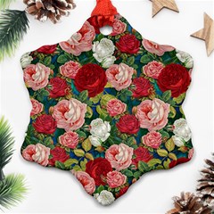 Roses Repeat Floral Bouquet Ornament (snowflake) by Nexatart