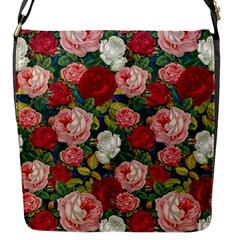 Roses Repeat Floral Bouquet Flap Closure Messenger Bag (s) by Nexatart