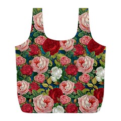 Roses Repeat Floral Bouquet Full Print Recycle Bag (l) by Nexatart