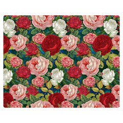 Roses Repeat Floral Bouquet Double Sided Flano Blanket (medium) 