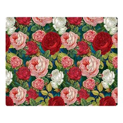 Roses Repeat Floral Bouquet Double Sided Flano Blanket (large) 