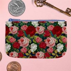 Roses Repeat Floral Bouquet Large Coin Purse by Nexatart