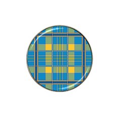 Plaid Tartan Scottish Blue Yellow Hat Clip Ball Marker (10 Pack) by Nexatart