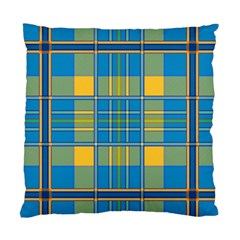 Plaid Tartan Scottish Blue Yellow Standard Cushion Case (two Sides) by Nexatart