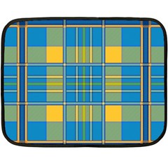 Plaid Tartan Scottish Blue Yellow Fleece Blanket (mini) by Nexatart