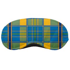 Plaid Tartan Scottish Blue Yellow Sleeping Mask by Nexatart