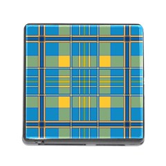 Plaid Tartan Scottish Blue Yellow Memory Card Reader (square 5 Slot)