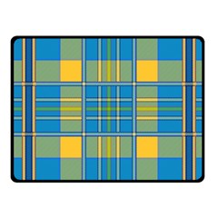 Plaid Tartan Scottish Blue Yellow Fleece Blanket (small) by Nexatart