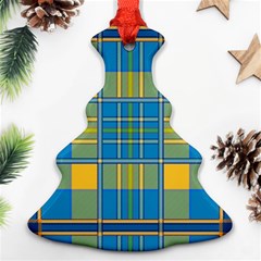 Plaid Tartan Scottish Blue Yellow Ornament (christmas Tree) 