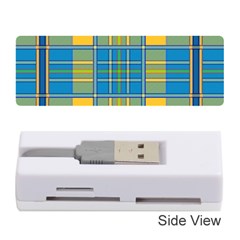 Plaid Tartan Scottish Blue Yellow Memory Card Reader (stick)