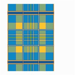 Plaid Tartan Scottish Blue Yellow Small Garden Flag (two Sides) by Nexatart