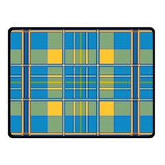 Plaid Tartan Scottish Blue Yellow Double Sided Fleece Blanket (small)  by Nexatart