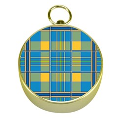 Plaid Tartan Scottish Blue Yellow Gold Compasses by Nexatart